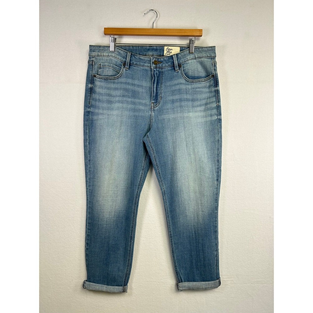 Boho Casual‎ Cosmic Blue Love Women 32 Blue Boyfriend Rolled Cuff Jeans